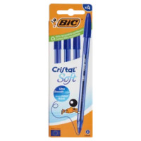 Bic Cristal Soft Penna a Sfera Blu 1,2mm 4 Pz