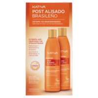 Kativa Post Alisado Brasileño Kit Di Mantenimento Shampoo 225 ML + Balsamo 225 ML