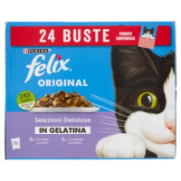 FELIX Original Selezioni Deliziose In Gelatina Salmone, Manzo, Pollo, Anatra 24x85g