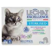 LeChat Excellence Sterilised Bocconcini In Salsa Con Anatra, Con Coniglio 12 x 100 g