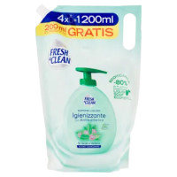 Fresh & Clean Sapone Liquido Igienizzante Con Antibatterico Tè Verde e Verbena Ecoricarica 1200 Ml