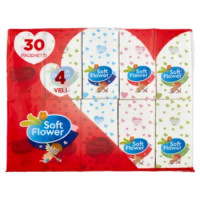 Soft Flower Fazzoletti 4 Veli 30 Pacchetti
