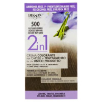 Dikson 2in1 Crema Colorante Per Capelli + Trattamento In Un Unico Prodotto 500 Castano Chiaro