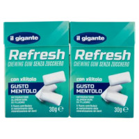 IL GIGANTE Refresh Chewing Gum Senza Zucchero Gusto Mentolo 2 x 30 g