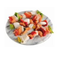 Spiedino Di Pesce Misto Con Verdure