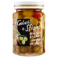 Golosi e Sfiziosi Olive Verdi Giganti Snocciolate Alla Calabrese 290 g