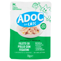 ADoC For Cats Naturally Premium Filetti Di Pollo Con Fegatini In Gelatina 70 g