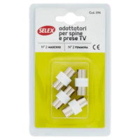 Selex Adattatore Spine Tv + Adattatore Prese Tv Diametro 9,5 Mm Argento