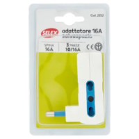 Selex Adattatore Multiplo Salvaspazio Spina 16A + 3 Prese 10/16A(Ita) Bianco