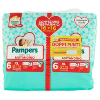 Pampers Baby-dry Mutandino 6 XL 16+16 Pz