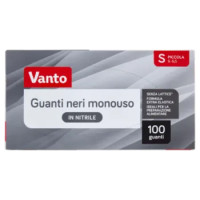 Vanto Guanti Monouso In Nitrile Neri Misura Piccola (6-6,5) Dispenser 100 Pezzi