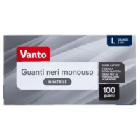 Vanto Guanti Monouso In Nitrile Neri Misura Grande (8-8,5) Dispenser 100 Pezzi