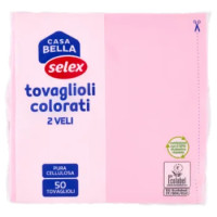 Selex Casa Bella Tovaglioli 2 Veli 33x33 Cm Rosa 50 Pezzi