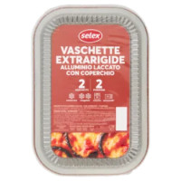 Selex Contenitore Extrarigido In Alluminio Laccato Con Coperchio 2 Porzioni 2 Pezzi