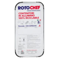 Rotochef Contenitori In Alluminio 100% Riciclabile Plumcake - Con Coperchio 3 Pz