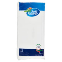 Soft Flower Tovaglioli Pura Cellulosa Bianchi 40x40 Cm 45 Pz