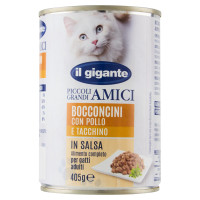 IL GIGANTE Piccoli Grandi Amici Bocconcini Con Pollo e Tacchino In Salsa 405 g