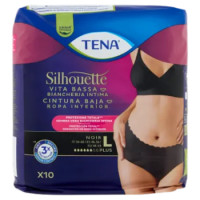 Tena Silhouette Vita Bassa Biancheria Intima Plus L Noir 10 Pz