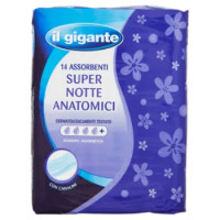 IL GIGANTE Assorbenti Super Notte Anatomici 14 Pz