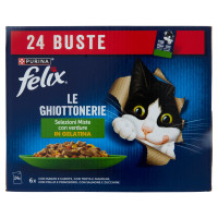 FELIX Le Ghiottonerie Selezioni Miste Con Verdure In Gelatina Manzo, Trota, Pollo, Salmone 24x85g