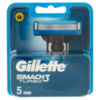 Gillette Lamette Di Ricambio Per Rasoio Da Uomo Mach3 Turbo, 5 Ricariche