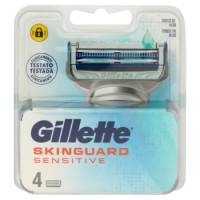 Gillette Lamette Di Ricambio Per Rasoio Da Uomo SkinGuard Sensitive Con Aloe, 4 Ricariche