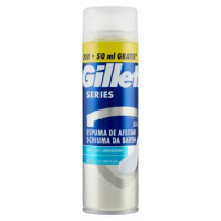 Gillette Schiuma Da Barba Da Uomo Series Ammorbidente Con Burro Di Cacao, 200 Ml + 50 Ml Gratis