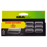 Gillette Lamette Di Ricambio Per Rasoio Da Uomo Labs, 6 Ricariche