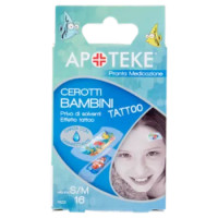Apoteke Pronta Medicazione Cerotti Bambini Tattoo Misura S/M 16 Pz