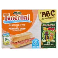 Teneroni L'ABC Della Merenda Mini Baguette Con Prosciutto Crudo e Formaggio