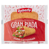 Roberto Gran Piada Con Paprika e Peperoncino 3 Piadine 330 g