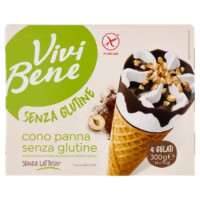 Vivi Bene Senza Glutine 4 Coni Di Gelato Panna Senza Glutine 300 g