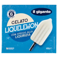 IL GIGANTE Gelato Liquelemon Con Stecco Alla Liquirizia 6 x 80 g
