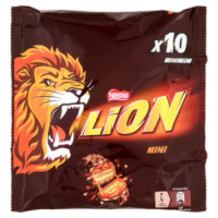 LION Minis Wafer Con Caramello e Cereali Ricoperto Di Cioccolato Al Latte 10 Snack Da 18g