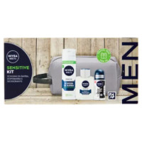 Nivea Men Sensitive Kit Schiuma Da Barba 200 Ml + Dopobarba 100 Ml + Deodorante 50 Ml + Travel Bag