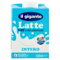 IL GIGANTE Latte UHT a Lunga Conservazione Intero 500 Ml