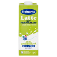 IL GIGANTE Latte UHT Microfiltrato a Lunga Conservazione Alta Digeribilità Senza Lattosio 1 L