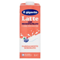 IL GIGANTE Latte UHT Microfiltrato a Lunga Conservazione Parzialmente Scremato 1 L
