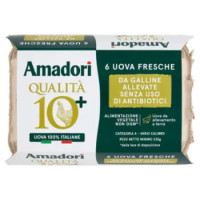 Amadori Qualità 10+ 6 Uova Fresche Da Galline Allevate Senza Uso Di Antibiotici 330 g