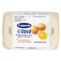 IL GIGANTE 6 Uova Da Allevamento a Terra Da Galline Allevate Senza L'Uso Di Antibiotici* 330 g