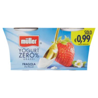 Müller Yogurt Zero% Grassi Fragola In Pezzi 2 x 125 g