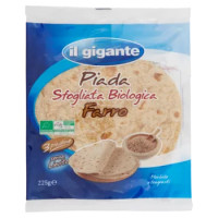 IL GIGANTE Piada Sfogliata Biologica Farro 3 Piadine 225 g