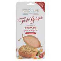 Food Lab Fish Burger Solo Filetto Di Salmone Cotto Al Vapore Al Naturale 2 Pezzi 160 g