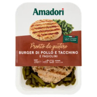 Amadori Burger Di Pollo e Tacchino e Fagiolini 220 g