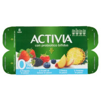 Activia 0% Grassi 2 Fragola - 2 Frutti Di Bosco - 2 Pesca - 2 Ananas In Pezzi 8 x 125 g