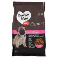 Selex Amico Mio Expert Cane Junior Di Taglia Piccola Crocchette Con Pollo e Tacchino Freschi 1,5 Kg