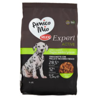 Selex Amico Mio Expert Cane Junior Di Taglia Medio/Grande Crocchette Pollo, Tacch Freschi 1,5 Kg