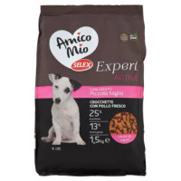 Selex Amico Mio Expert Cane Adulto Di Taglia Piccola Crocchette Con Pollo Fresco Active 1,5 Kg