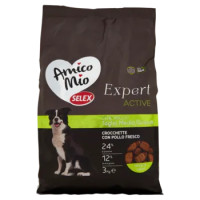 Selex Amico Mio Expert Cane Adulto Di Taglia Medio/Grande Crocchette Con Pollo Fresco Active 3 Kg