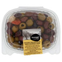 Assaggi e Paesaggi Olive Verdi e Nere Denocciolate Condite Con Ortaggi e Funghi 200 g